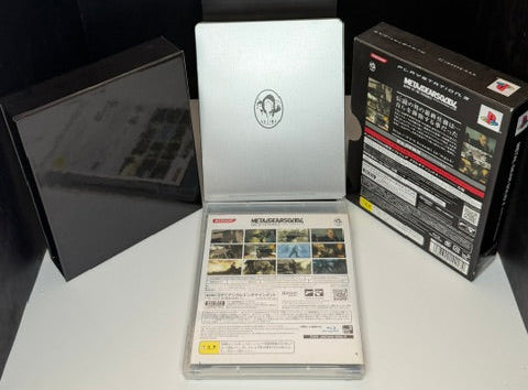Metal Gear Solid 4 Special Edition PS3 back of outer box, SteelBook and standard case