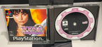Xena Warrior Princess PS1 open jewel case showing pink Xena branded disc and original cover insert with Lucy Lawless artwork