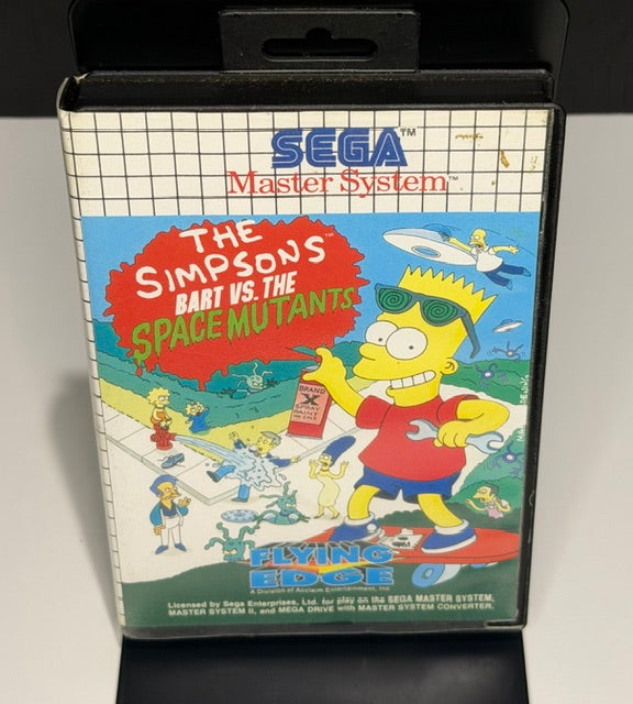 The Simpsons Bart vs the Space Mutants Sega Master System PAL front cover showing Bart Simpson with Flying Edge and Sega Master System branding