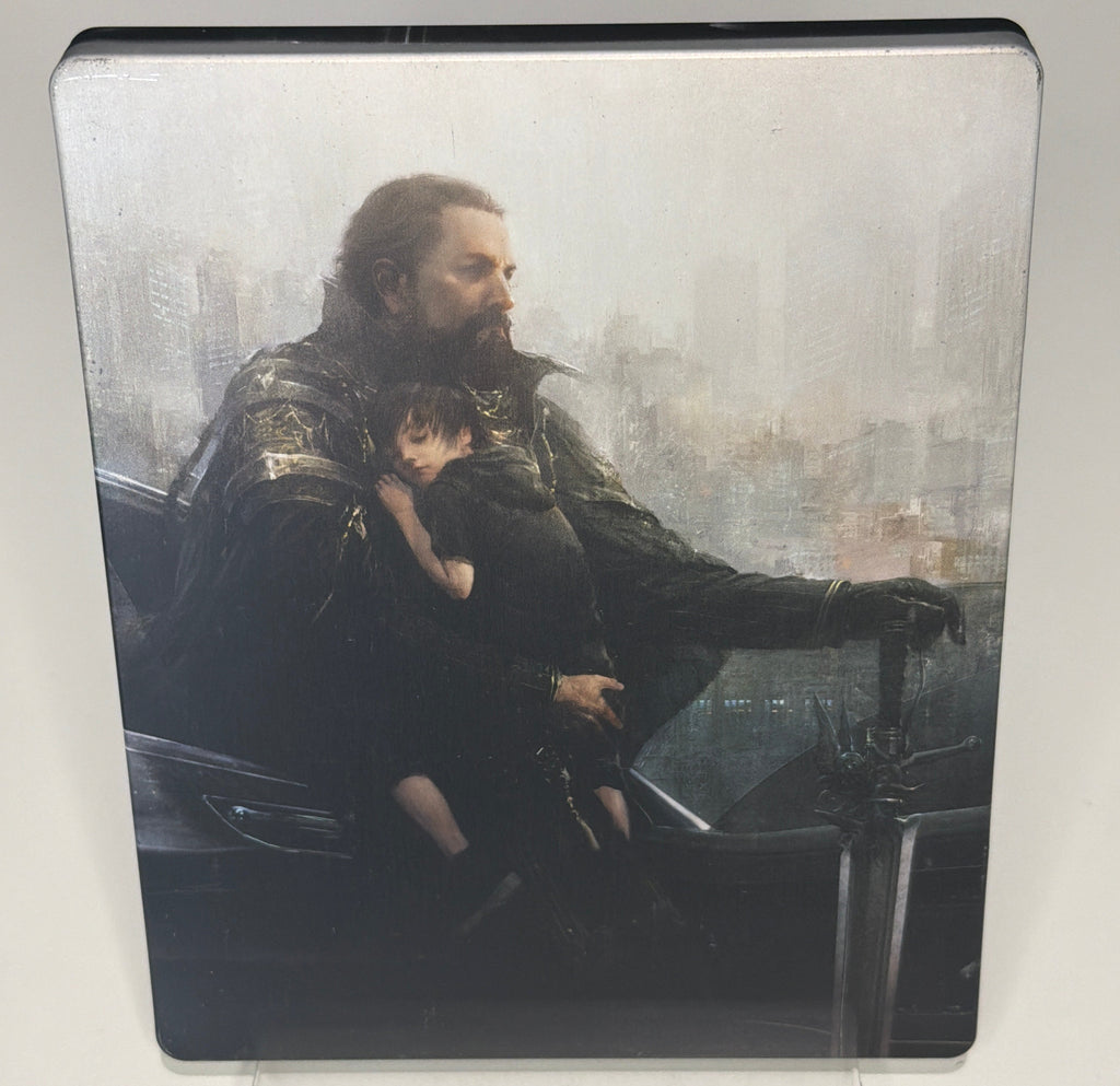 Final Fantasy XV SteelBook open showing disc and insert