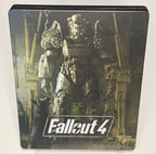Fallout 4 SteelBook open showing disc and 3 art cards