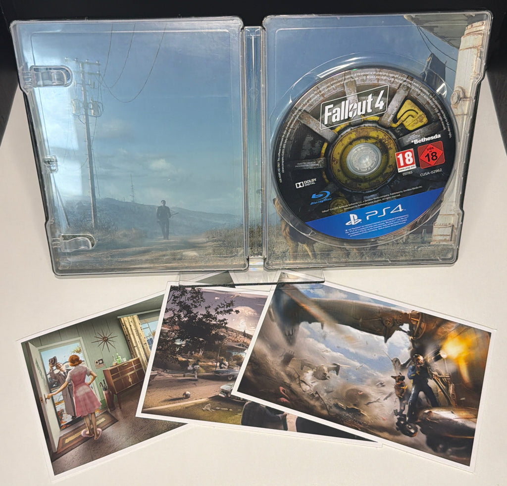 Fallout 4 SteelBook front - T-60 Power Armour and Dogmeat artwork
