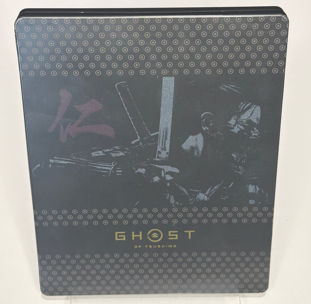 Ghost of Tsushima Special Edition SteelBook open showing disc and digital voucher card