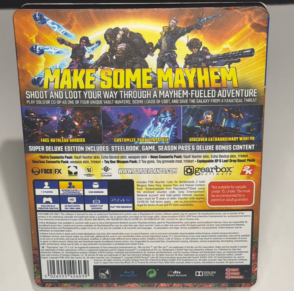 Borderlands 3 – Super Deluxe Edition – SteelBook – PlayStation 4