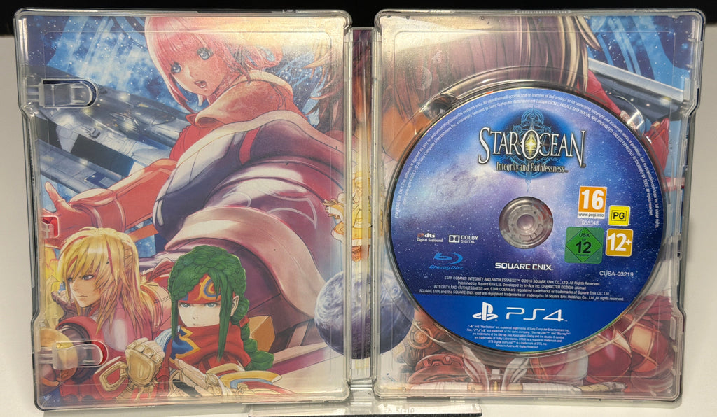 Star Ocean Integrity and Faithlessness Limited Edition PS4 - SteelBook back: SOS emblem engraved design (Grade B)