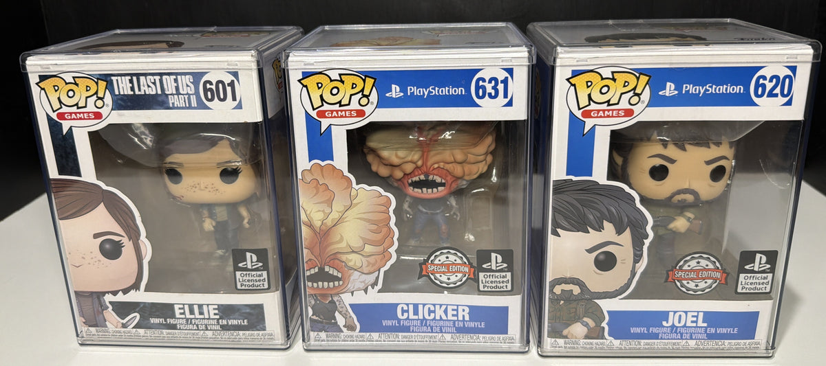 The Last of Us Funko Pop trio box undersides