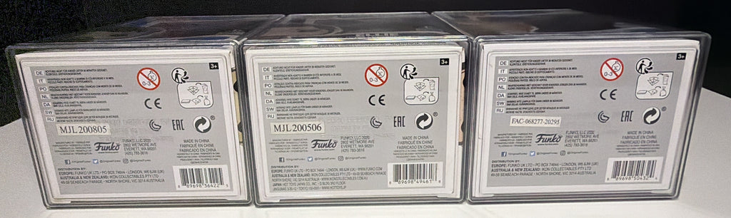 The Last of Us Funko Pop trio box backs in protective cases